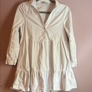 Zara White Button-Up Dress